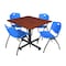 Kobe Kobe Square Table & Chair Set, Wood, Metal, Plastic Top, Cherry TKB4848CH47BE - alternate 1